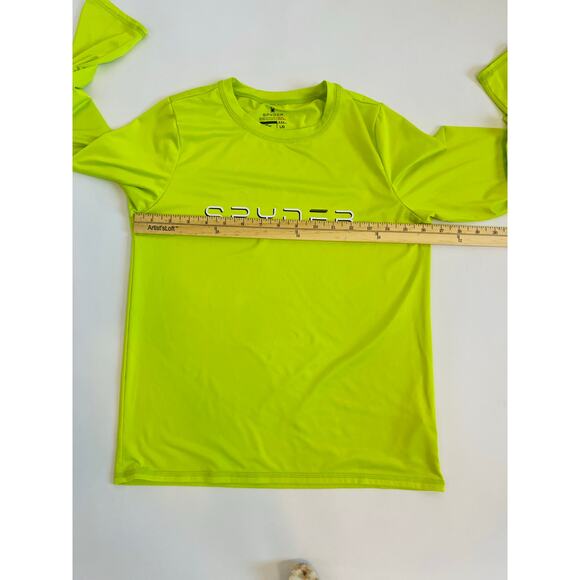 SPYDER UNISEX  SURF SWIM LONG SLEEVE CREW NECK ATHLETIC SHIRT LIME GREEN SIZE L - Picture 7 of 9